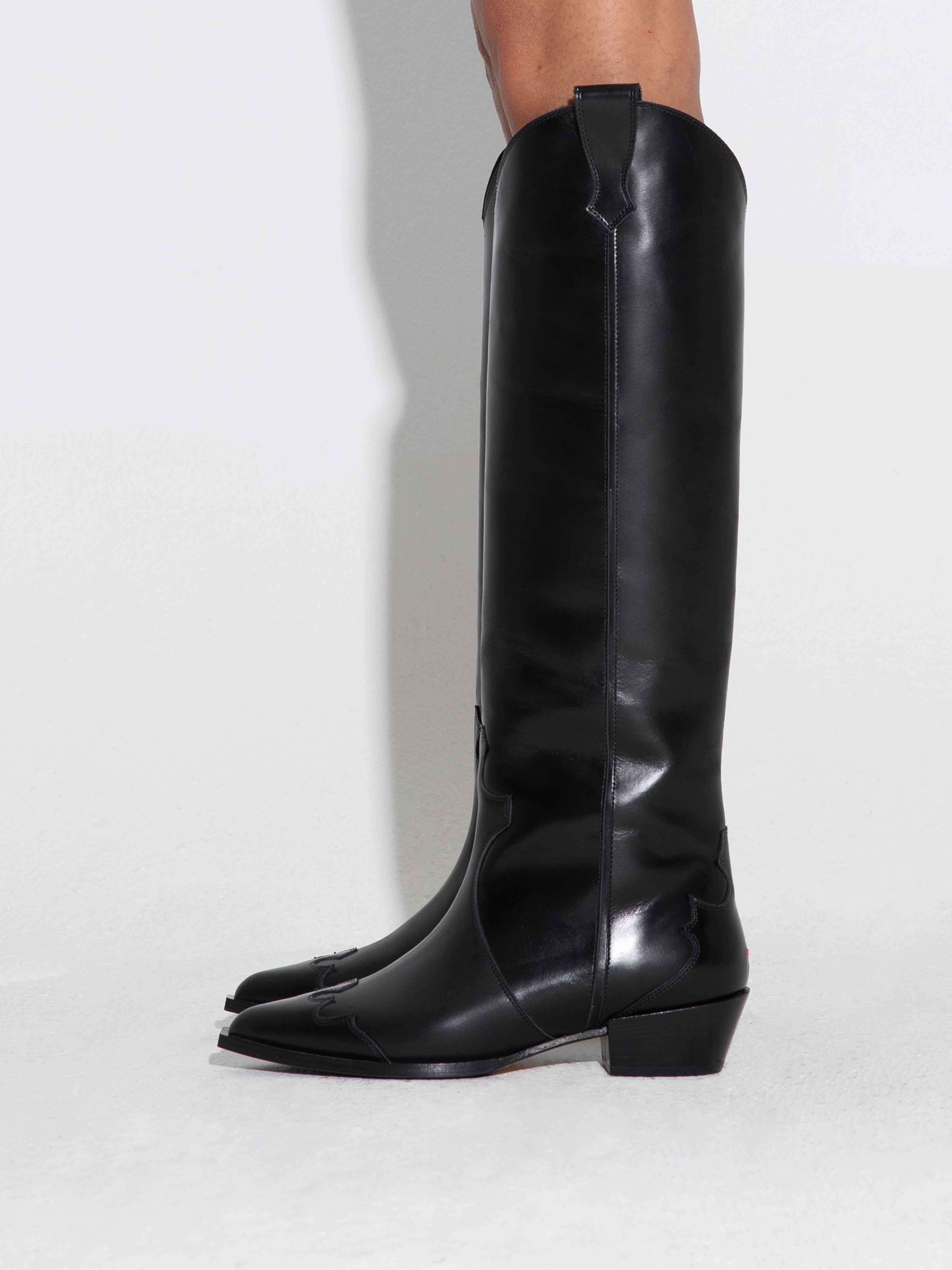 Aruna Leather Knee-High Cowboy Boots - Image 6