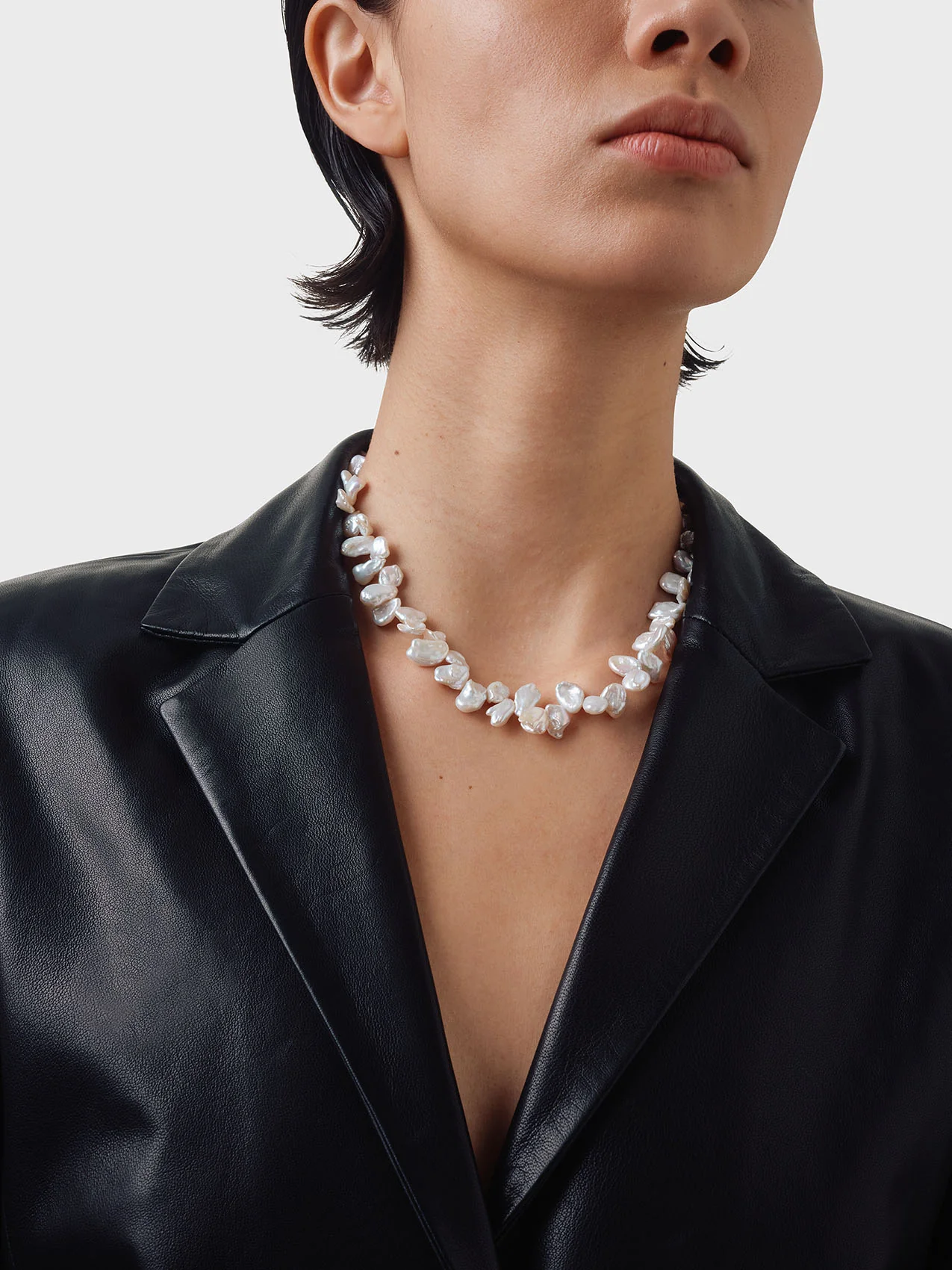 Joss Pearl and Palladium-Plated Necklace - Image 3