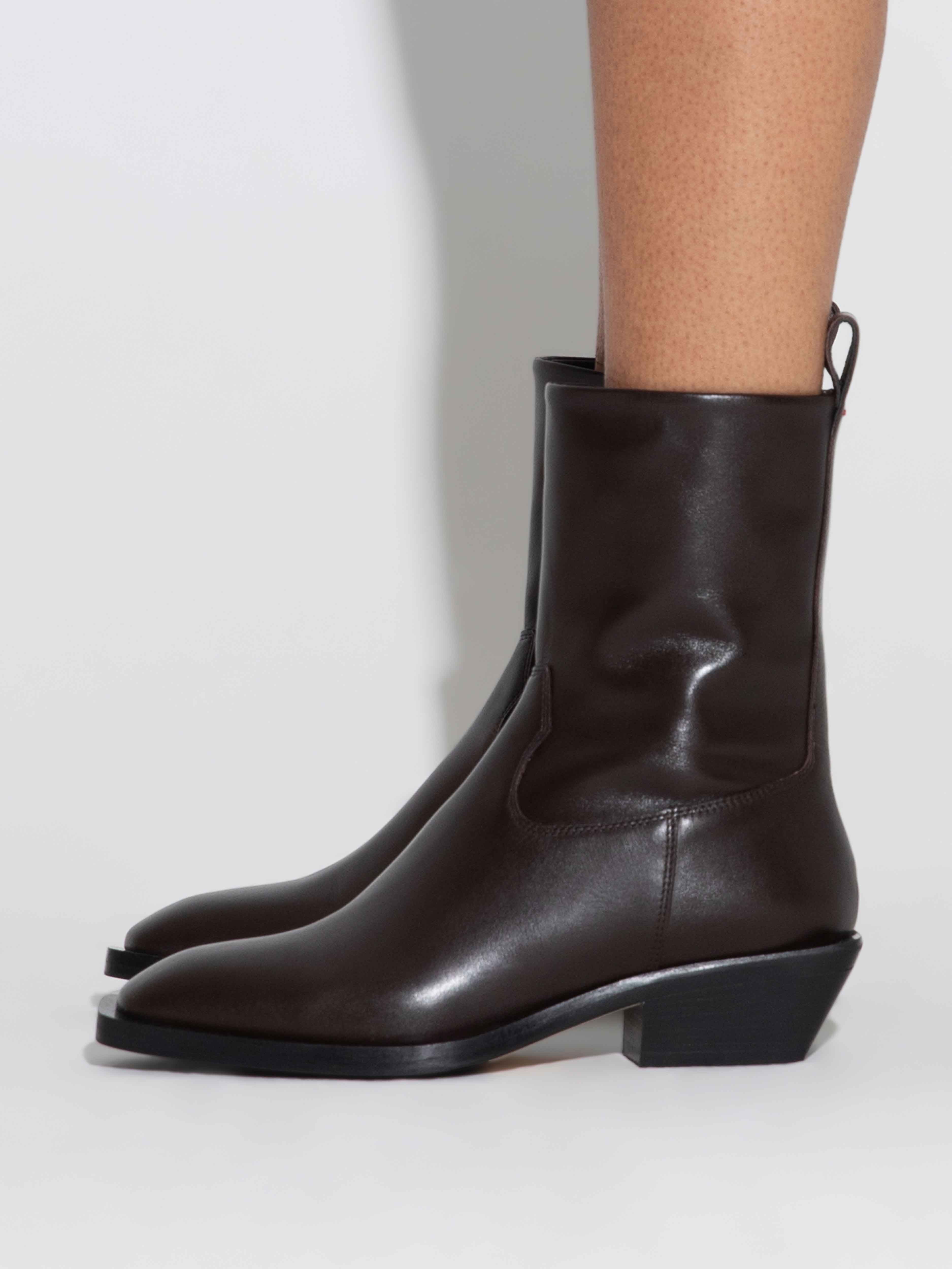 Luis Leather Cowboy Ankle Boots - Image 6