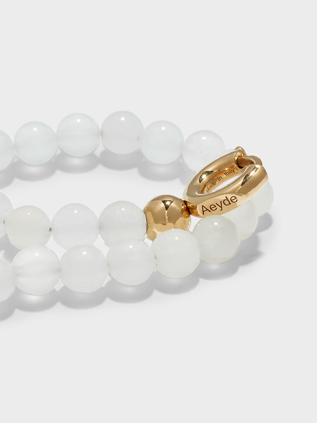 Seth White Jade and 18kt Gold-Plated Bracelet - Image 2