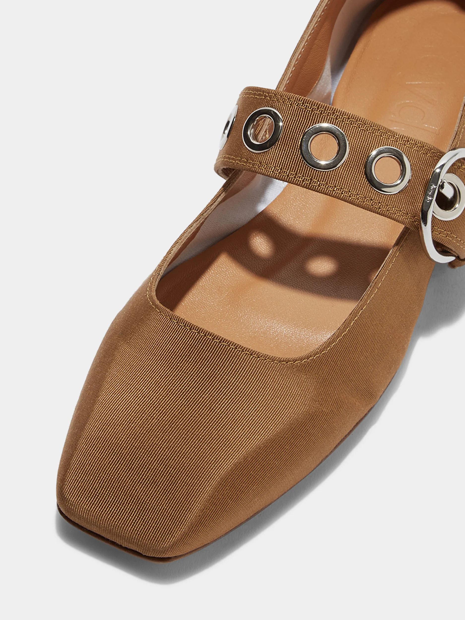 Uma Eyelet Grosgrain Mary-Janes Flats - Image 3